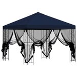 vidaXL Abri de jardin avec parois 3 x 3 m Bleu Polyester et Acier
