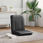 vidaXL Fauteuil de sol ajustable Noir Simili cuir