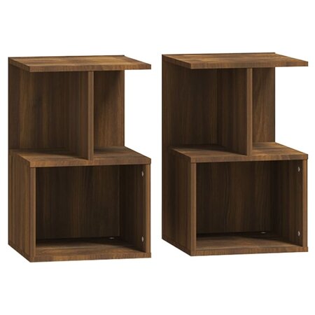 vidaXL Tables de chevet 2Pièces Chêne marron 35x35x55cm Bois d'ingénierie