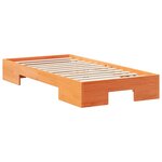 vidaXL Cadre de lit surélevé avec stockage Marron Bois massif en pin