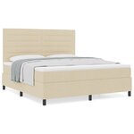 vidaXL Lit à ressorts avec matelas crème super king en tissu