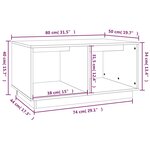 vidaXL Table basse Blanc 80x50x40 cm Bois massif de pin