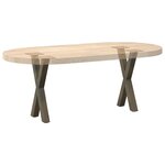 vidaXL Pieds de table basse en forme de X 2 pièces acier naturel 38 x (42-43) cm