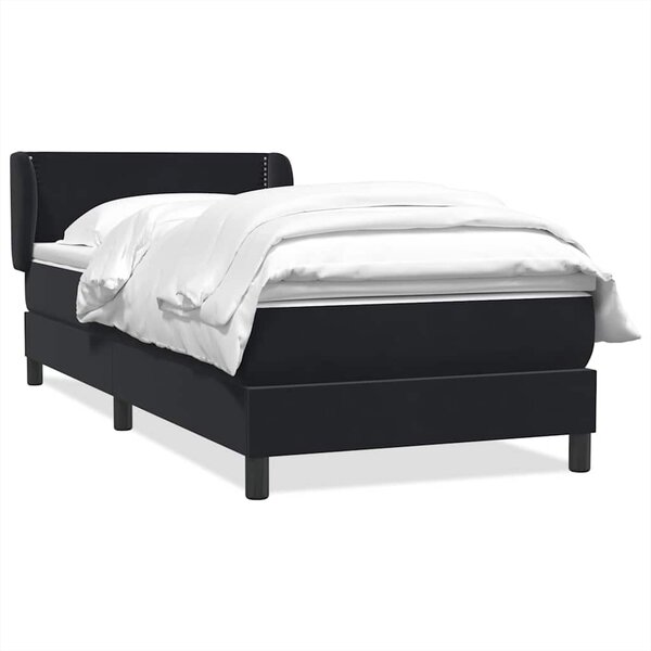 vidaXL Sommier à lattes de lit avec matelas noir 80x210 cm velours