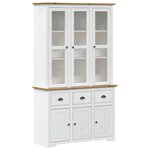 vidaXL Buffet BODO blanc et marron 115 5x43x200 5cm bois massif de pin