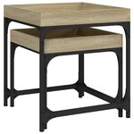 vidaXL Tables d'appoint 2 Pièces Chêne sonoma Bois d'ingénierie