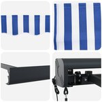 vidaXL Auvent Bleu et Blanc 300 x 250 x 165 cm Polyester et Aluminium