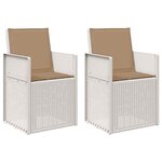 vidaXL Chaises de jardin salle à manger 2 pc Blanc et taupe PP