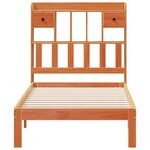 vidaXL Lit bibliothèque sans matelas cire marron 100x200 cm pin massif