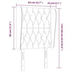 vidaXL Tête de lit avec oreilles Noir 83x23x118/128 cm Tissu