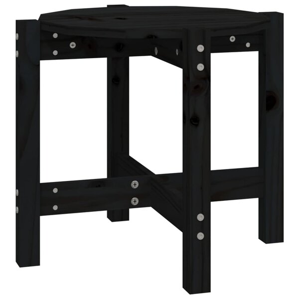 vidaXL Table basse Noir Ø 52 5x45 cm Bois massif de pin