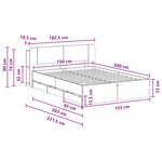 vidaXL Cadre de lit avec rangement Gris béton 150 x 200 cm