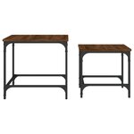 vidaXL Tables basses gigognes 2 Pièces chêne marron bois d'ingénierie