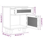 vidaXL Tables de chevet 2 Pièces Marron Bois pin massif et rotin naturel