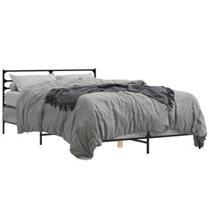 vidaXL Cadre de lit sans matelas sonoma gris 135x190 cm