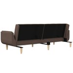 vidaXL Canapé-lit à 2 places avec deux oreillers Taupe Tissu