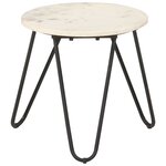 Vidaxl table basse blanc 40x40x40 cm pierre véritable texture marbre