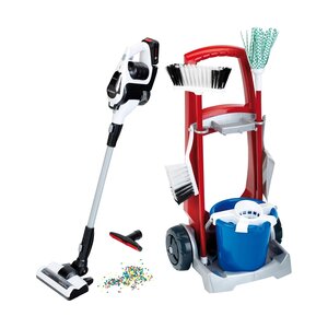 Theo Klein 6806 - Chariot ménage avec l'aspirateur Unlimited de Bosch