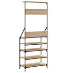 vidaXL Porte-vêtements et rangement des chaussures chêne sonoma