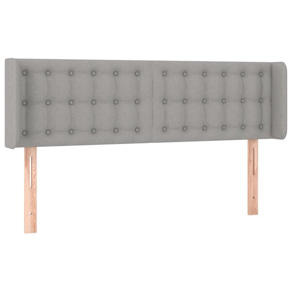 vidaXL Tête de lit avec oreilles Gris clair 147x16x78/88 cm Tissu