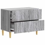 vidaXL Table de chevet Sonoma gris 62 x 34 5 x 48 cm Bois d'ingénierie