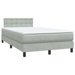 vidaXL Sommier à lattes de lit et matelas gris clair 120x210cm velours