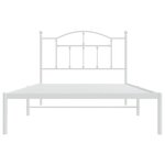 vidaXL Cadre de lit métal avec tête de lit blanc 107x203 cm