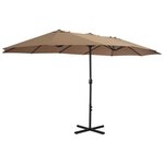 vidaXL Parasol d'extérieur et poteau en aluminium 460x270 cm taupe