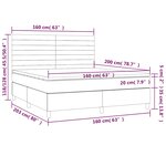 vidaXL Sommier à lattes de lit avec matelas Gris foncé 160x200cm Tissu