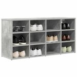 vidaXL Cabinet à chaussures avec étagère Gris béton 103 x 30 x 51 cm