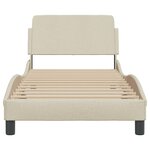 vidaXL Cadre de lit avec tête de lit Dover crème 90x190cm tissu