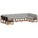 vidaXL Ensemble de canapés d'extérieur 10 pc Gris Naturel et Clair