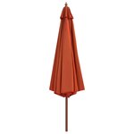 vidaXL Parasol avec mât en bois 350 cm Terre cuite