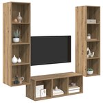 vidaXL Ensemble meuble TV 3 Pièces Chêne artisanal Bois d'ingénierie