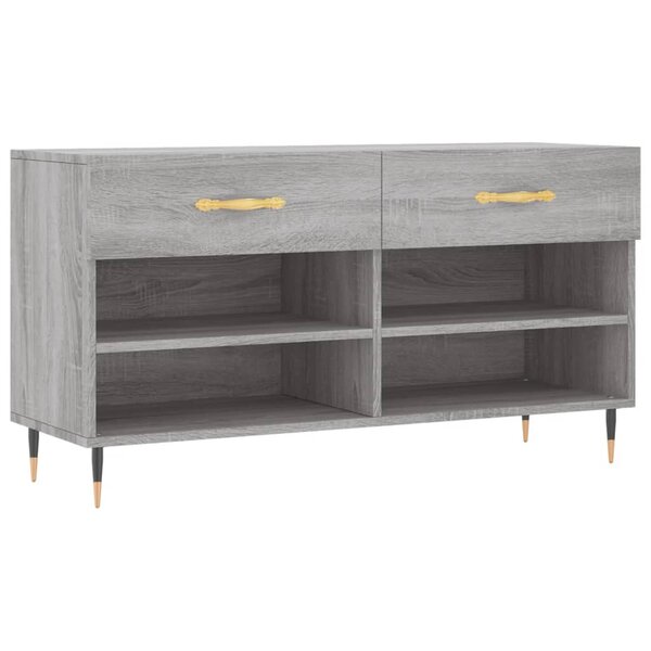 vidaXL Banc à chaussures sonoma gris 102x35x55 cm bois d'ingénierie