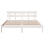 vidaXL Cadre de lit Blanc 200 x 200 cm Bois de pin massif