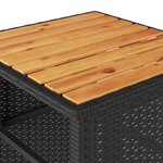 vidaXL Ensemble de bistro 3 Pièces avec coussins noir résine tressée