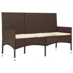 vidaXL Salon de jardin 4 Pièces avec coussins Marron Résine tressée