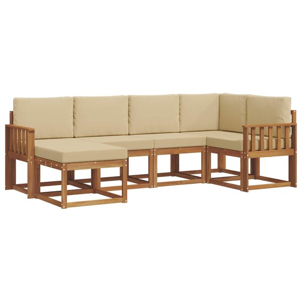 vidaXL Ensemble de canapés d'extérieur 6 pc Naturel et Beige