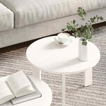 vidaXL Table basse 2 Pièces Blanc 47 5 x 47 5 x 27 cm Bois de pin massif