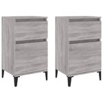 vidaXL Tables de chevet 2 Pièces sonoma gris 40x35x70 cm