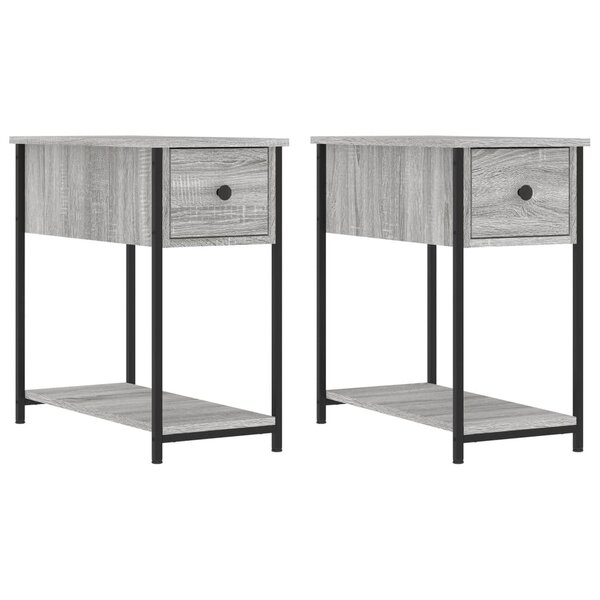 vidaXL Tables de chevet 2 Pièces sonoma gris 30x60x60cm bois d'ingénierie