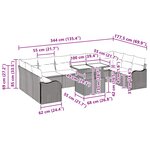 vidaXL Ensemble de canapé de jardin 11 Pièces Marron Poly rotin