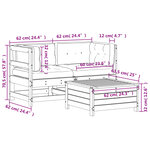 vidaXL Salon de jardin 3 Pièces avec coussins bois massif douglas