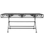 vidaXL Table basse pliante Style vintage Métal 100x50x45 cm Noir