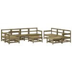 vidaXL Salon de jardin 10 Pièces avec coussins bois de pin imprégné