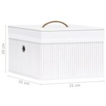 vidaXL Boîtes de rangement en bambou 4 Pièces Blanc