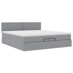 VidaXL Cadre de lit ottoman avec matelas gris clair 200x200 cm tissu