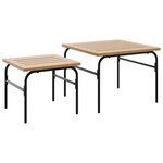vidaXL Tables basses gigognes de jardin 2 Pièces marron et noir acier