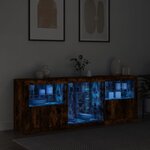 vidaXL Buffet avec lumières LED chêne fumé 181 5x37x67 cm